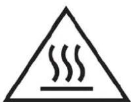 Warning symbol with steam inside a triangle, indicating heat or smoke hazard