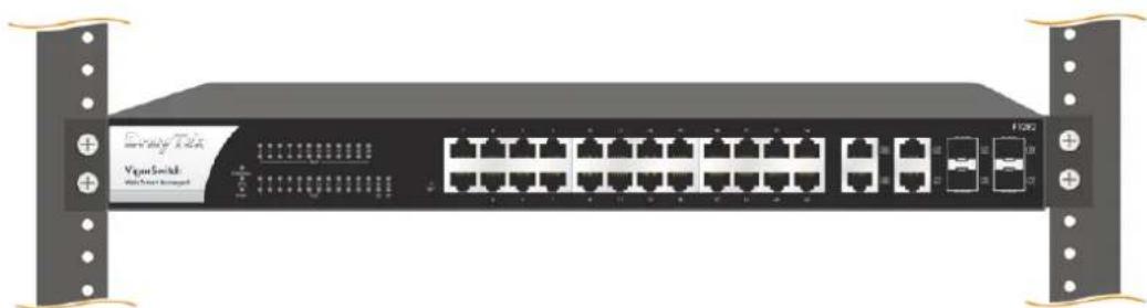 Draytek VigorSwitch P1281x - I-2-2 Rack-Mounted Installation - 2