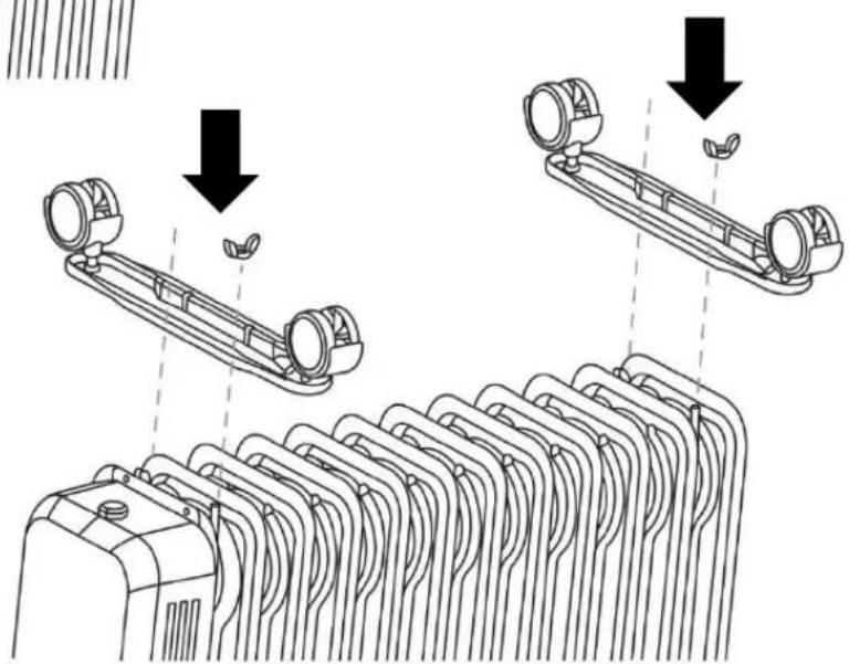 Diagram illustrating mechanical assembly or cleaning process with downward arrows indicating removal of components