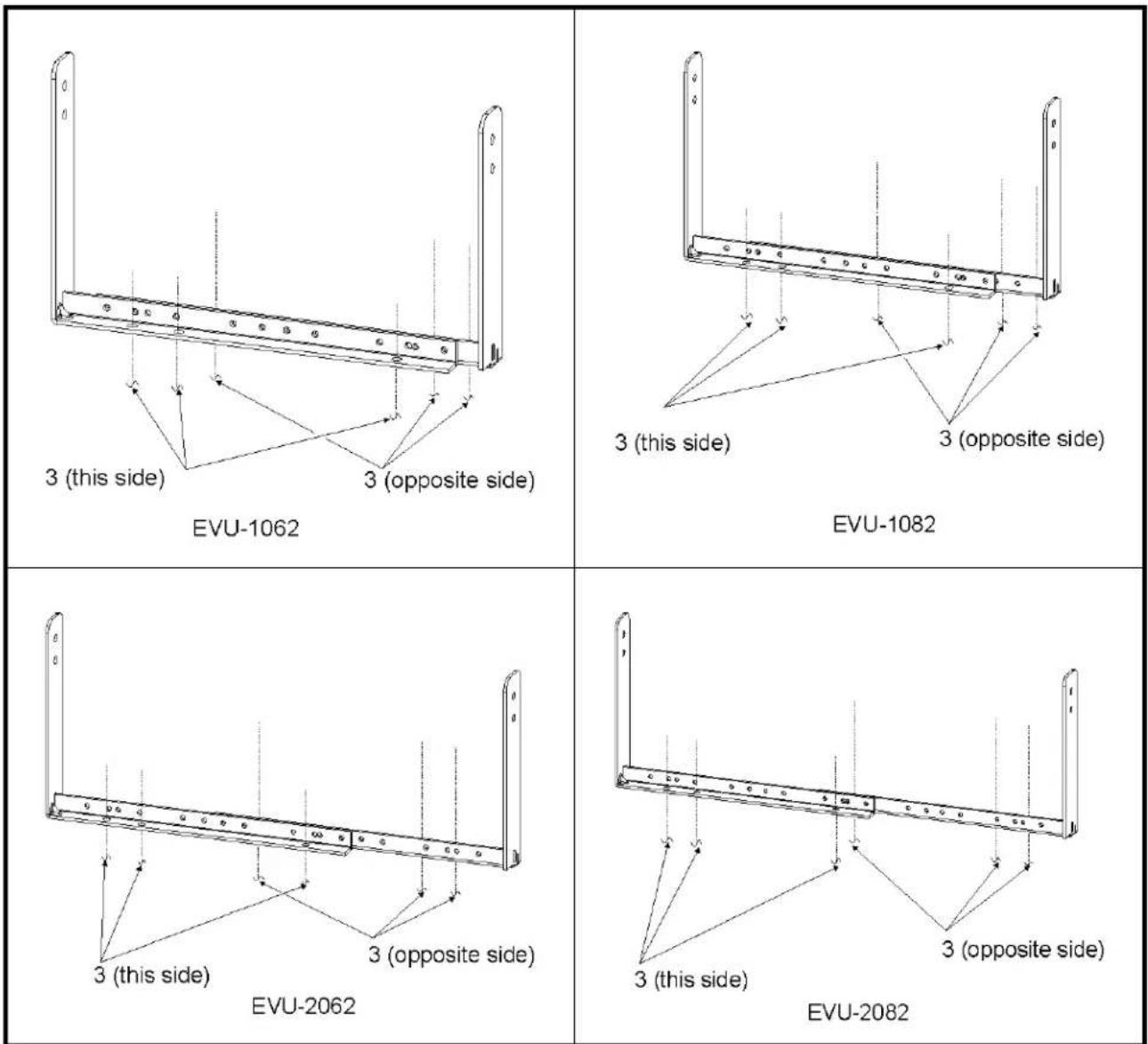 ELECTRO-VOICE EVU-TK60 - Mounting the Universal U-Bracket to the Wall - 1