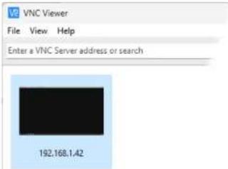VNC Viewer File View Help Enter a VNC Server address or search 192.168.1.42