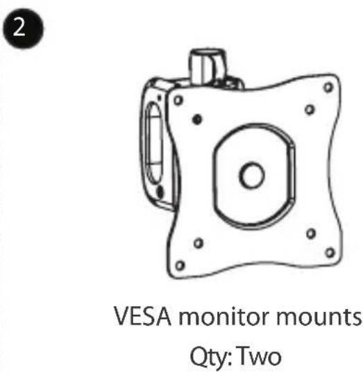 2 VESA monitor mounts Qty: Two