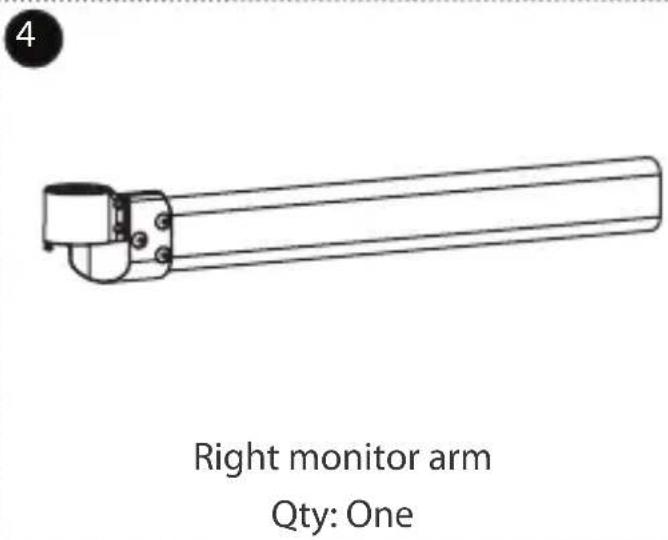 Right monitor arm Qty: One
