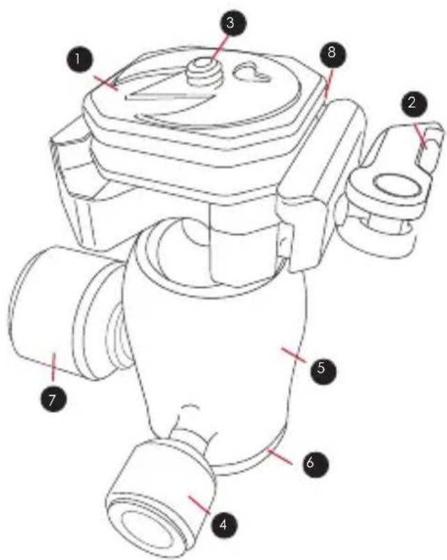 Technical diagram of a mechanical device with numbered parts for identification