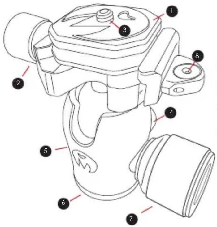 Technical diagram of a mechanical device with numbered parts for identification
