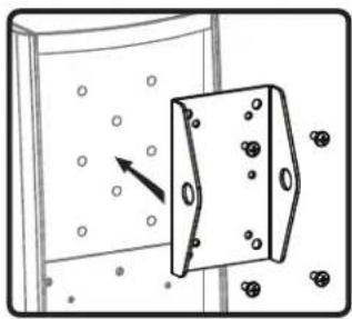 Diagram showing a device with circular holes and an arrow pointing to it, no text or symbols present