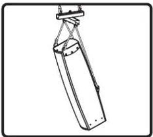 Simple line drawing of a hanging cylindrical object with a handle, no text or symbols present