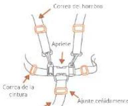Correa de hombro Apriete Correa de la cintura Ajuste ceñidamente