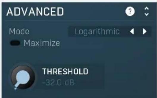 ADVANCED Mode Logarithmic Maximize THRESHOLD -32.0 dB