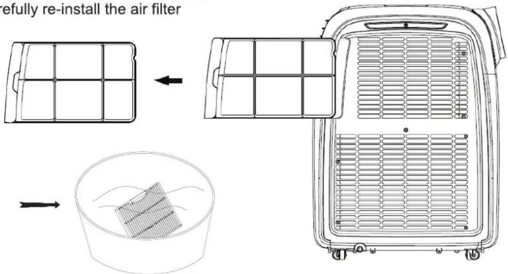 refully re-install the air filter