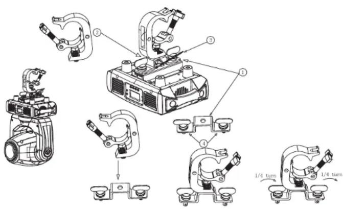 Technical diagram of a mechanical assembly with numbered components and rotation directions labeled in Chinese.