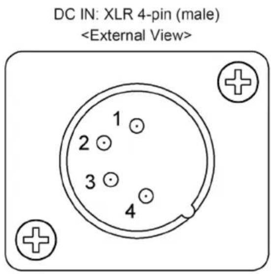 DC IN: XLR 4-pin (male)