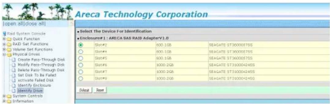 Areca Technology Corporation | open all | close all | Raid System Console Quick Function RAID Set Functions Volume Set Functions Physical Drives Create Pass-Through Disk Modify Pass-Through Disk Delete Pass-Through Disk Set Disk To Be Failed Activate Failed Disk Identify Enclosure Identify Drive Sys…
