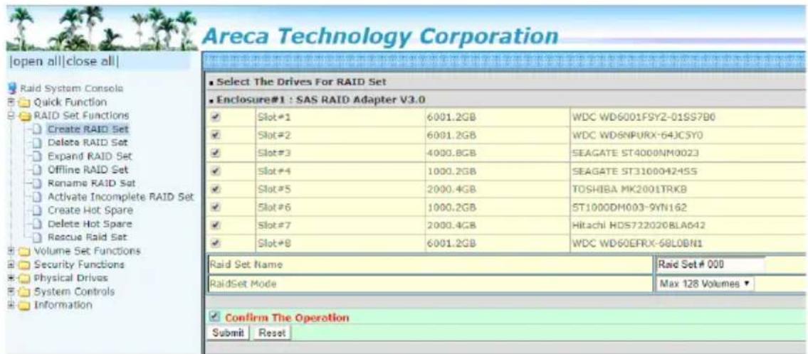 Areca Technology Corporation |open all|close all| Raid System Consola Quick Function RAID Set Functions Create RAID Set Delete RAID Set Expand RAID Set Offline RAID Set Rename RAID Set Activate Incomplete RAID Set Create Hot Spare Delete Hot Spare Rescue RAID Set Volume Set Functions Security Functi…