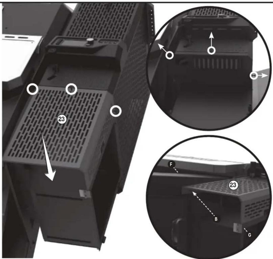 Technical diagram showing mechanical components with numbered annotations and directional arrows, likely illustrating a system or assembly process.