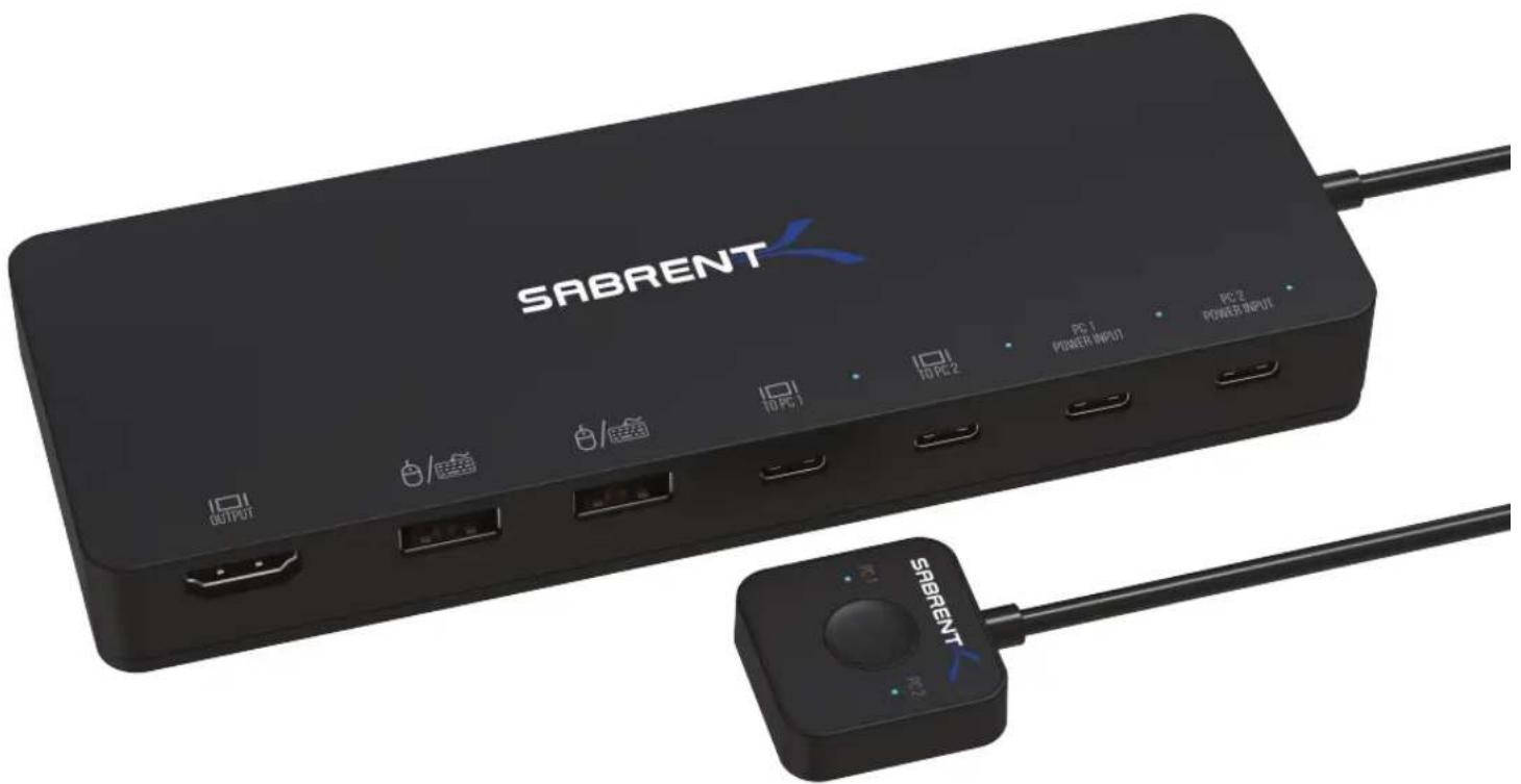 SABRENT OUTPUT I/O I/O I/O PC1 I/O PC2 PC 1 POWER INPUT PC 2 POWER INPUT SABRENT R23