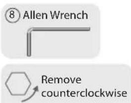 ⑧ Allen Wrench Remove counterclockwise