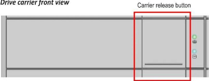 Drive carrier front view Carrier release button