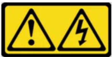 Yellow warning sign with black exclamation mark and lightning bolt symbol indicating electrical hazard or accident warning