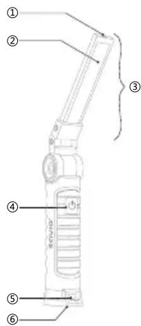 Labeled diagram of a robotic device with numbered parts for identification
