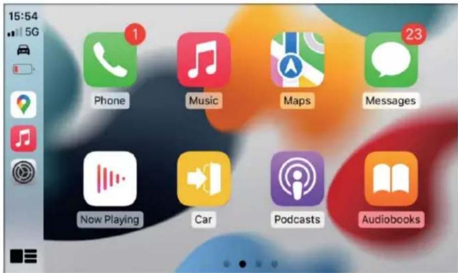 15:54 5G Phone Music Maps Messages Now Playing Car Podcasts Audiobooks