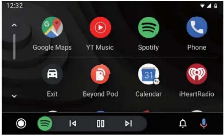 12:32 Google Maps YT Music Spotify Phone Exit Beyond Pod Calendar iHeartRadio