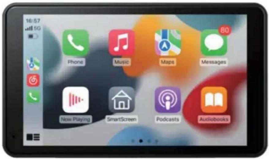 16:57 5G Phone Music Maps Messages Now Playing SmartScreen Podcasts Audiobooks