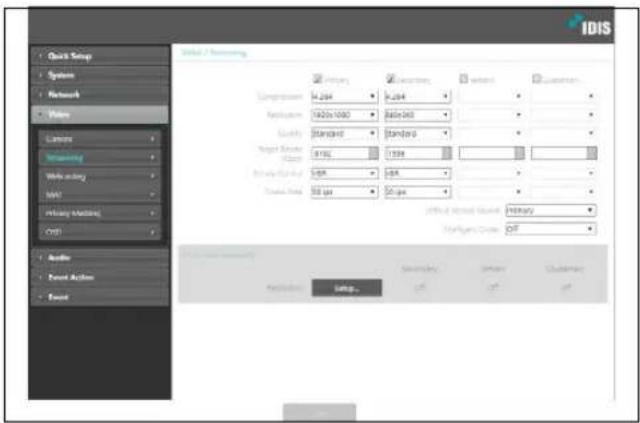 Quick Setup System Network Video Language Streaming Wideband MIME Highway Modeling COSI Audio Event Action Event IDIS Select / Selecting Primary Secondary Select Customize Longitude: 4.284 5.284 Horizontal: 1000x1000 Medium: Standard Target Area: 9762 339 Binary Field: 1284 334 Extra Field: 50 μm 50 μm Default Sound Mode: Primary Regular Code: OFF Settings: Beginn: Next: Customize: OK