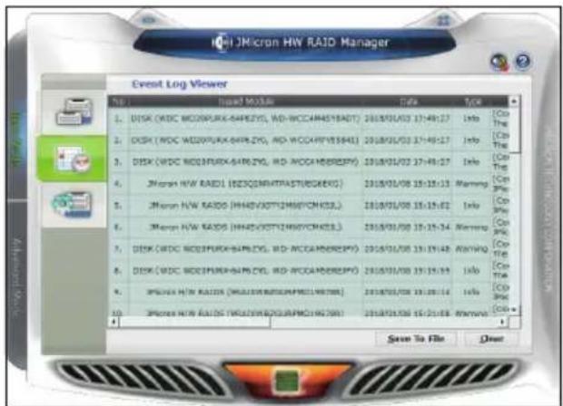 Event Log Viewer No : 1/04/2023 Event Log Viewer 1. DISK (WDC MD20PWURK-SARREZYL, WD-WCCAM48518ADT) 2018/01/03 17:49:17 Info Co The 2. DISK (WDC MD20PWURK-SARREZYL, WD-WCCAM48518ADT) 2018/01/03 17:49:17 Info Co The 3. DISK (WDC MD20PWURK-SARREZYL, WD-WCCAM48518ADT) 2018/01/02 17:49:17 Info Co The 4. JMicron HW RAJD1 (WDCQENRATRASTUEGKG) 2018/01/08 15:15:13 Running Co SpA 5. JMicron HW RAJD6 (HARDVOTPTI2M6YCMK3L) 2018/01/08 15:15:02 Info Co SpA 6. JMicron HW RAJD6 (HARDVOTPTI2M6YCMK3L) 2018/01/08 15:15:34 Running Co SpA 7. DISK (WDC MD20PWURK-SARREZYL, WD-WCCAM48518ADT) 2018/01/08 15:15:148 RWYQ Co The 8. DISK (WDC MD20SPERER-SARREZYL, WD-WCCAM48518ADT) 2018/01/08 15:15:19 Info Co The 9. DISK (WDC HVR RAJD6 (HARDVOTPTI2M6YCMK3L) 2018/01/08 15:15:14 Info Co SpA 10. JMicron HW RAJD6 (HARDVOTPTI2M6YCMK3L) 2018/01/08 15:21:38 Running Co SpA Save To File Clear