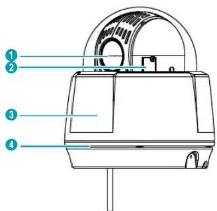 Technical diagram of a mechanical device with numbered parts labeled 1 to 4