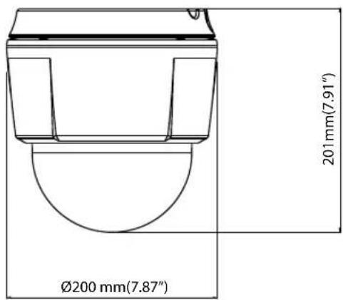 Ø200 mm(7.87") 201mm(7.91")