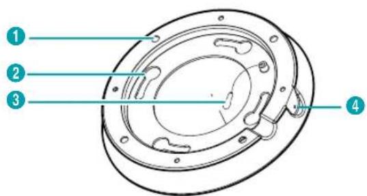 Technical diagram of a mechanical component with numbered parts labeled 1 to 4
