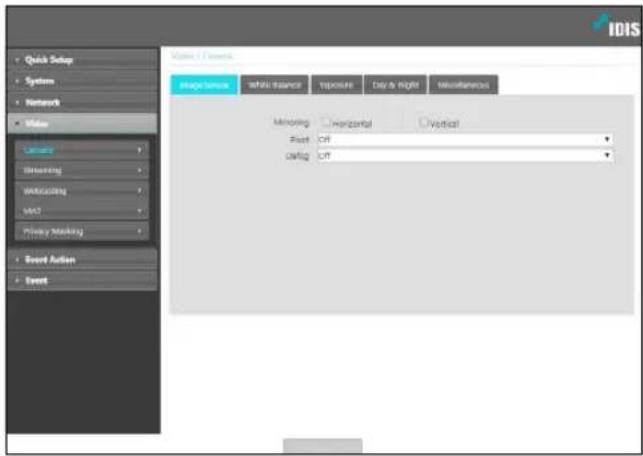 Quick Setup System Network Video Rendering Webscaping MA2 Primary Masking Event Action Event Volume / Elements Image Feature Vertical Balance Transitions Day & Night Miscellaneous Minimizing Horizontal Vertical Float Off Config Off
