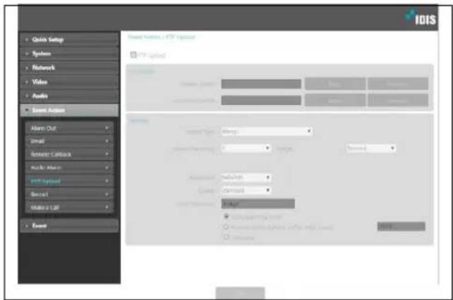 IDIS Quick Setup Systems Network Video Audio Event Action Alarm Out Event Send Event Audio Event PPT Impact Secret Make a Call Event Event Options / PPT Impact PPT Impact Event Type: Image Event Description: Maximum Minimum Cancel Change Change in Image ✓ Cancel or drop off ✓ Cancel or drop off (with error bars)... OK
