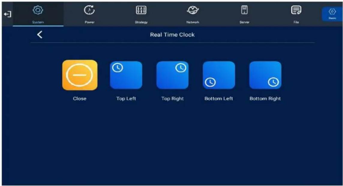 System Power Strategy Network Server File Real Time Clock Close Top Left Top Right Bottom Left Bottom Right