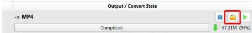 Output / Convert State -> MP4 Completed 47.21M (94%)