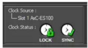 Clock Source : Slot 1 AxC-ES100 Clock Status : LOCK SYNC