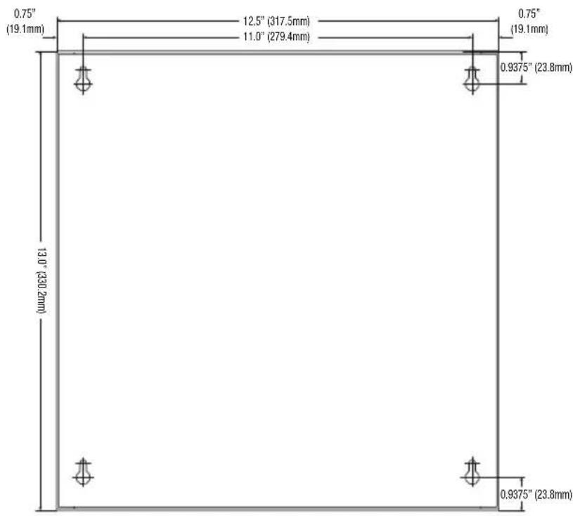 0.75" (19.1mm) 12.5" (317.5mm) 11.0" (279.4mm) 0.75" (19.1mm) 0.9375" (23.8mm) 13.0" (330.2mm) 0.9375" (23.8mm)