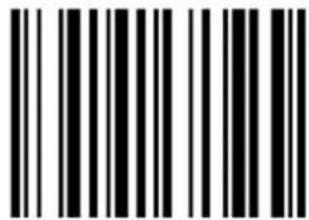 Black and white barcode image with vertical lines on both sides