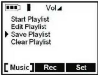 Start Playlist Edit Playlist Save Playlist Clear Playlist [Music] Rec Set