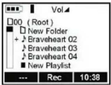 Vol 00 (Root) New Folder + Braveheart 02 Braveheart 03 Braveheart 04 New Playlist --- Rec 10:38
