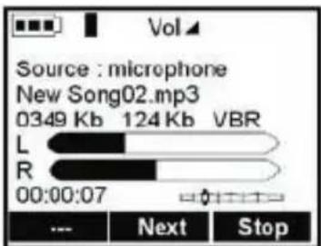 Source: microphone New Song02.mp3 0349 Kb 124 Kb VBR L R 00:00:07 --- Next Stop