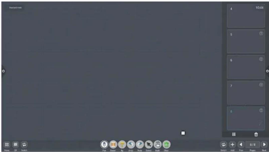 Standard mode 4 10:44 5 6 7 8 Menu OR Switch Fun Eraser By Uniso Tools Select Multi Clear Switch Add Page Pages Next