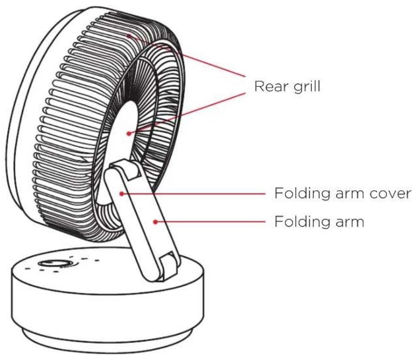 Rear grill Folding arm cover Folding arm