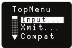 TopMenu Input... Xmit... Compat