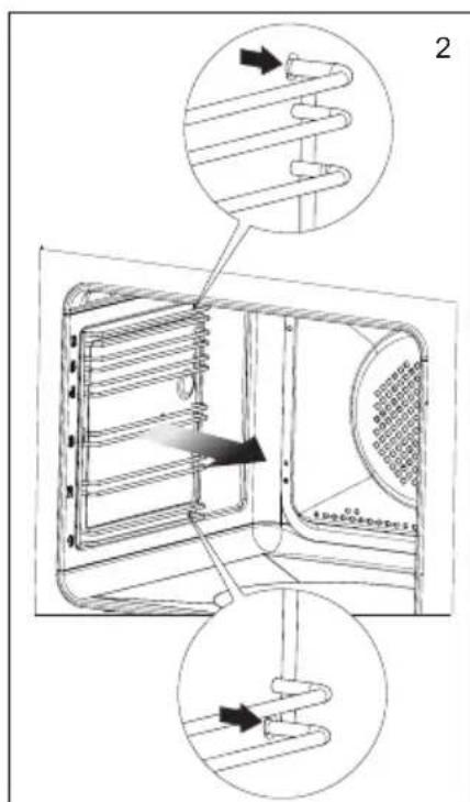 Technical diagram showing internal structure of a heating element with labeled components and directional arrows