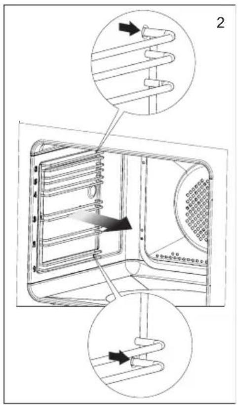 Technical diagram of a heating unit with labeled components and airflow direction arrows
