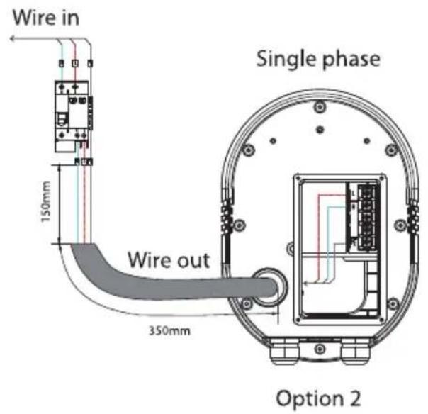 Wire in 150mm Wire out 350mm Single phase Option 2