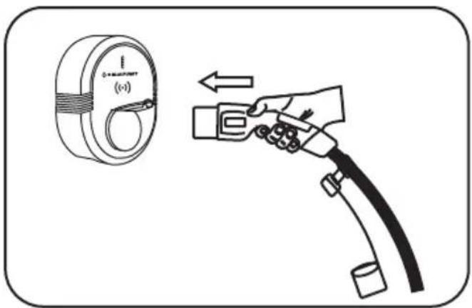Diagram showing a cable connector with a magnified view of its cable, indicating cable attachment or disassembly.
