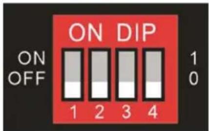 ON DIP ON OFF 1 2 3 4 1 0